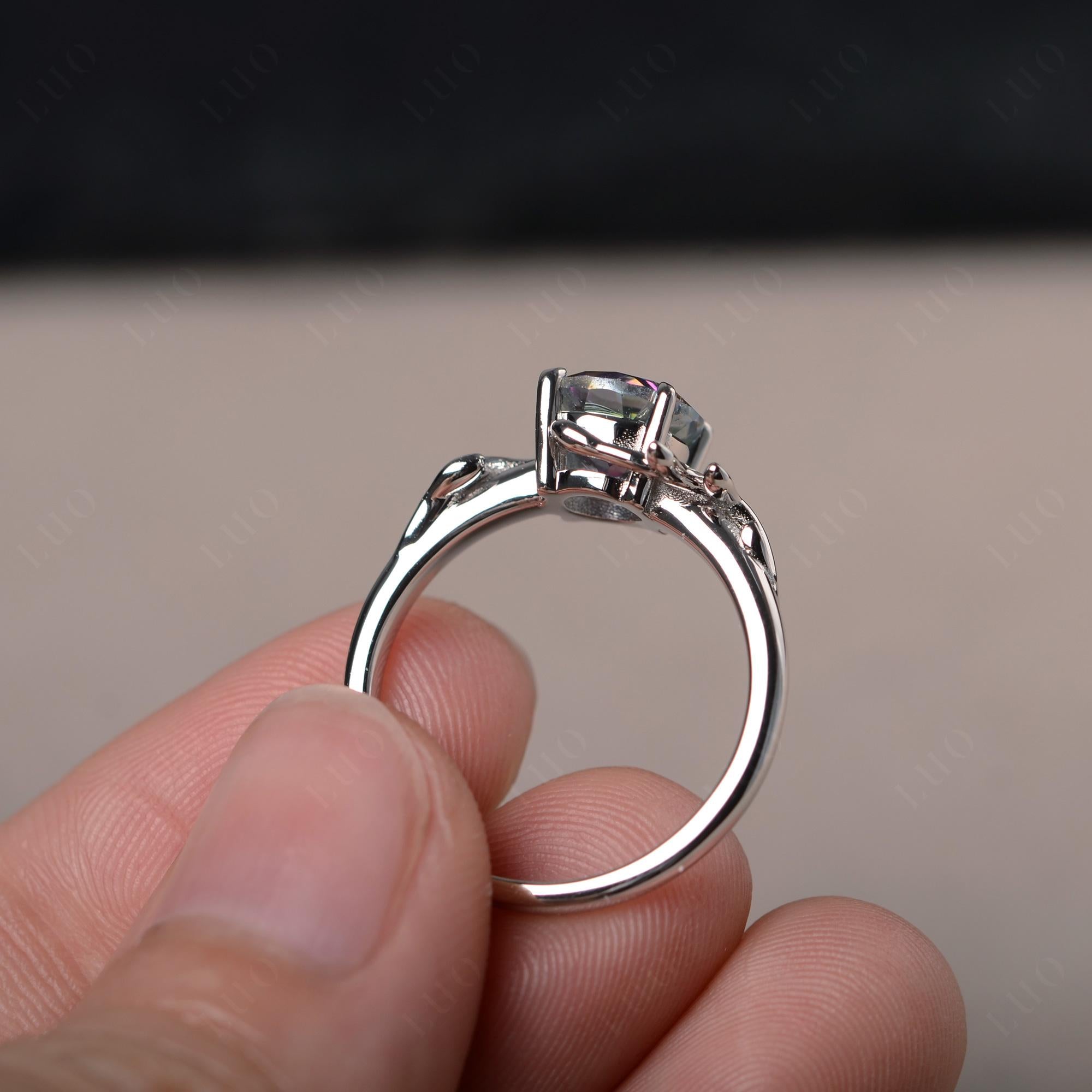 Mystic Topaz Vine Engagement Ring - LUO Jewelry