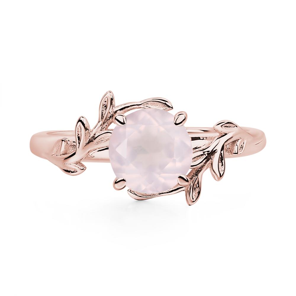 Rose Quartz Leaf and Vine Ring - LUO Jewelry #metal_18k rose gold