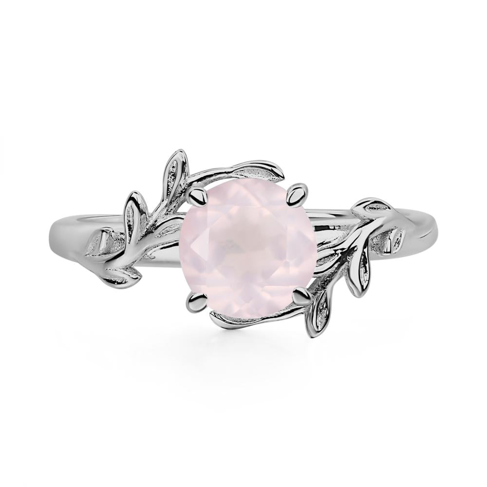Rose Quartz Leaf and Vine Ring - LUO Jewelry #metal_platinum