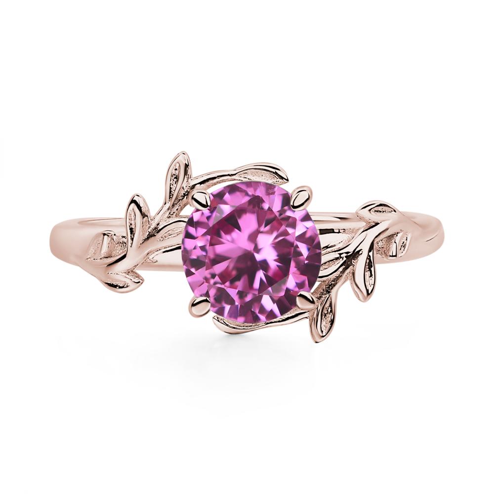 Pink Sapphire Vine Engagement Ring - LUO Jewelry #metal_14k rose gold