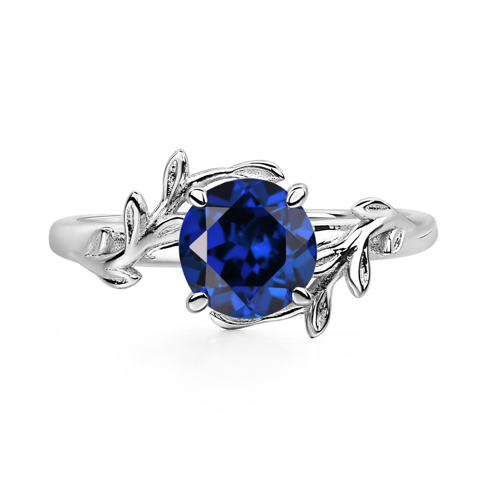 Sapphire Leaf and Vine Ring - LUO Jewelry #metal_14k white gold