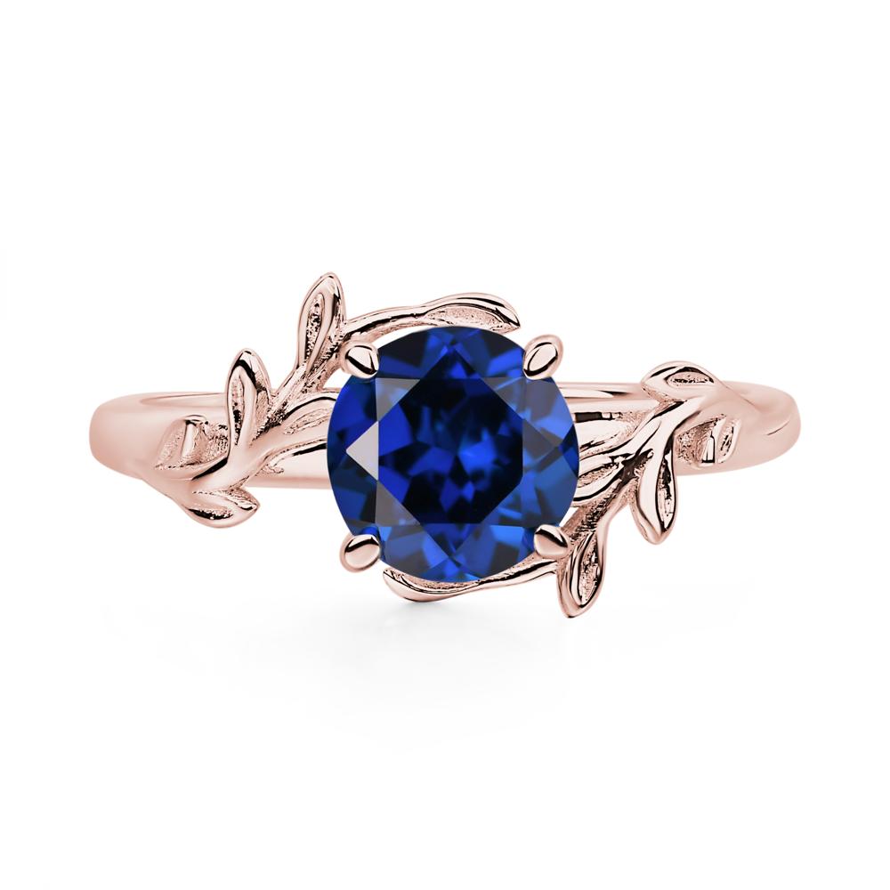 Sapphire Leaf and Vine Ring - LUO Jewelry #metal_18k rose gold