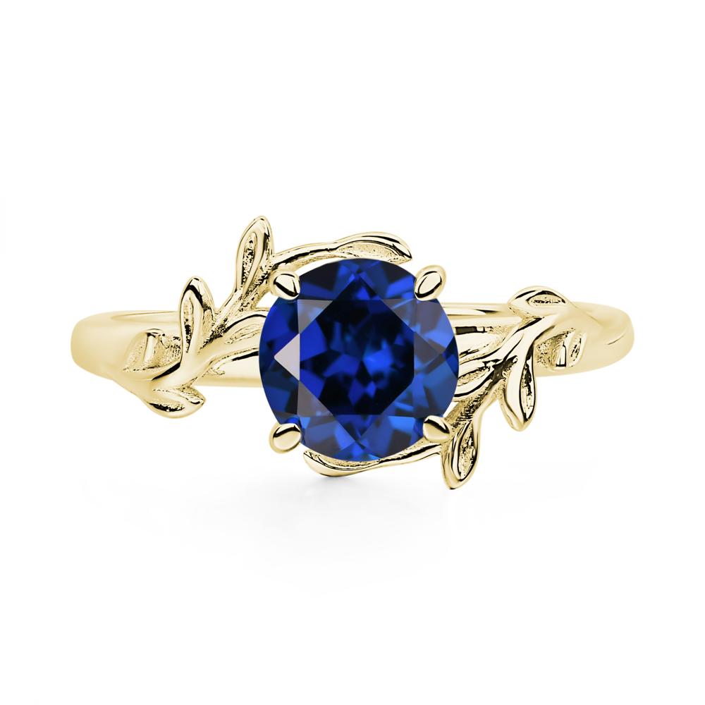 Sapphire Leaf and Vine Ring - LUO Jewelry #metal_18k yellow gold