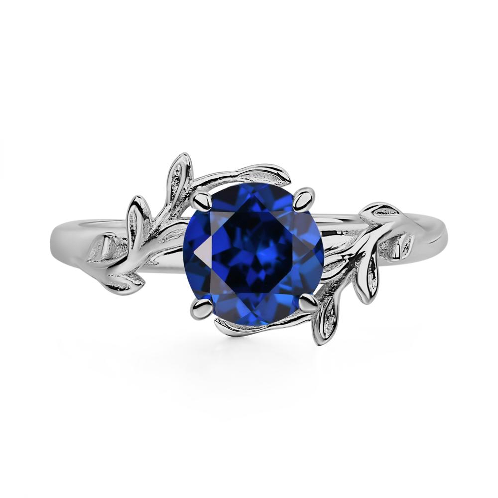 Sapphire Leaf and Vine Ring - LUO Jewelry #metal_platinum