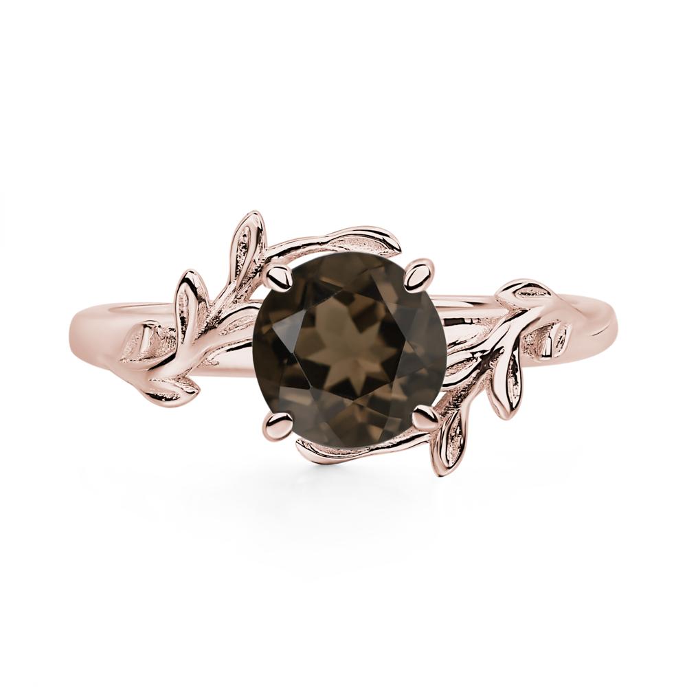 Smoky Quartz Vine Engagement Ring - LUO Jewelry #metal_14k rose gold