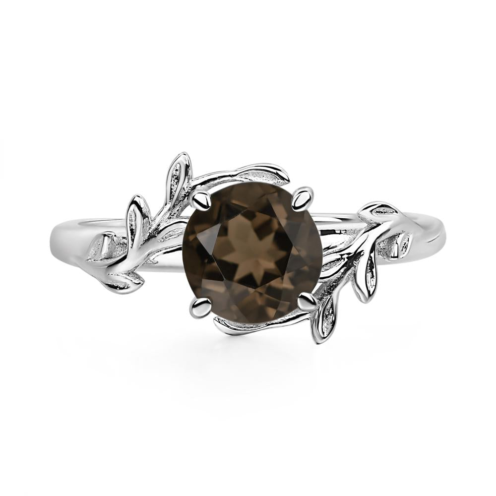 Smoky Quartz Vine Engagement Ring - LUO Jewelry #metal_14k white gold