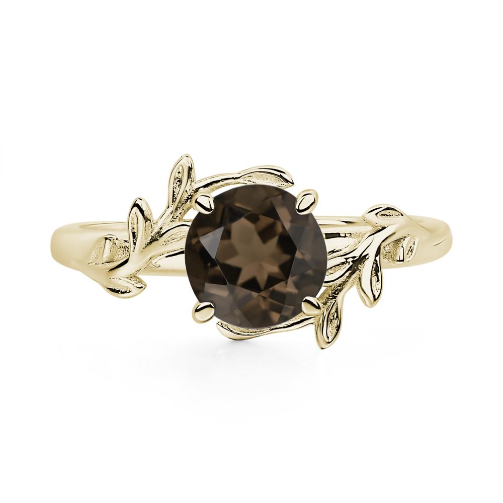 Smoky Quartz Vine Engagement Ring - LUO Jewelry #metal_14k yellow gold