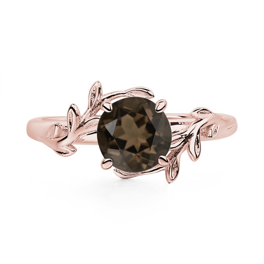 Smoky Quartz Vine Engagement Ring - LUO Jewelry #metal_18k rose gold