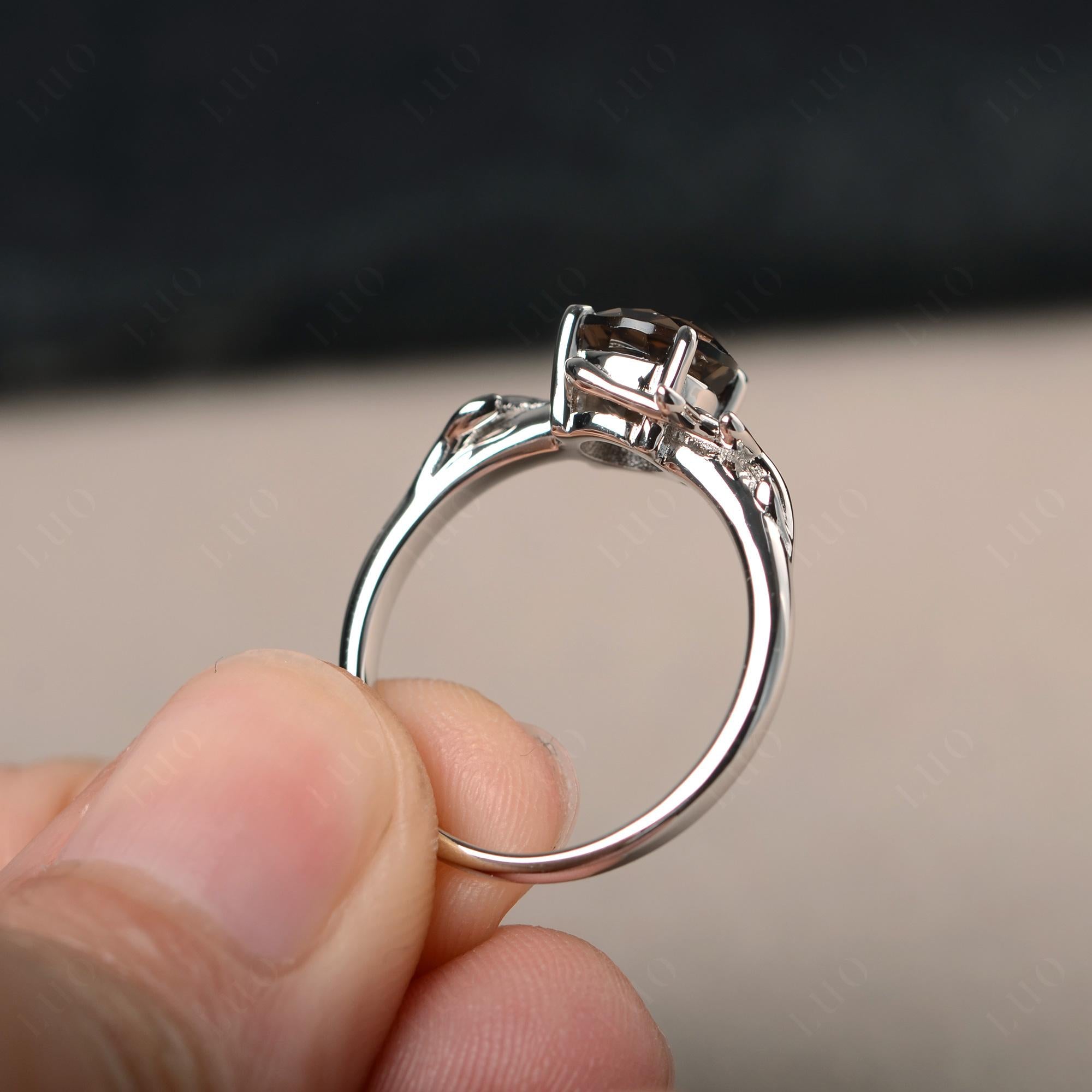 Smoky Quartz Vine Engagement Ring - LUO Jewelry