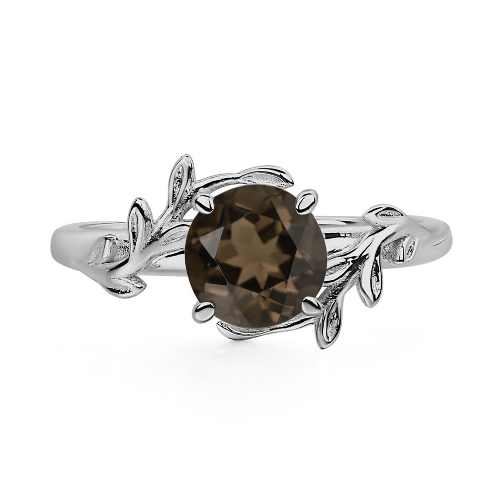 Smoky Quartz Vine Engagement Ring - LUO Jewelry #metal_platinum
