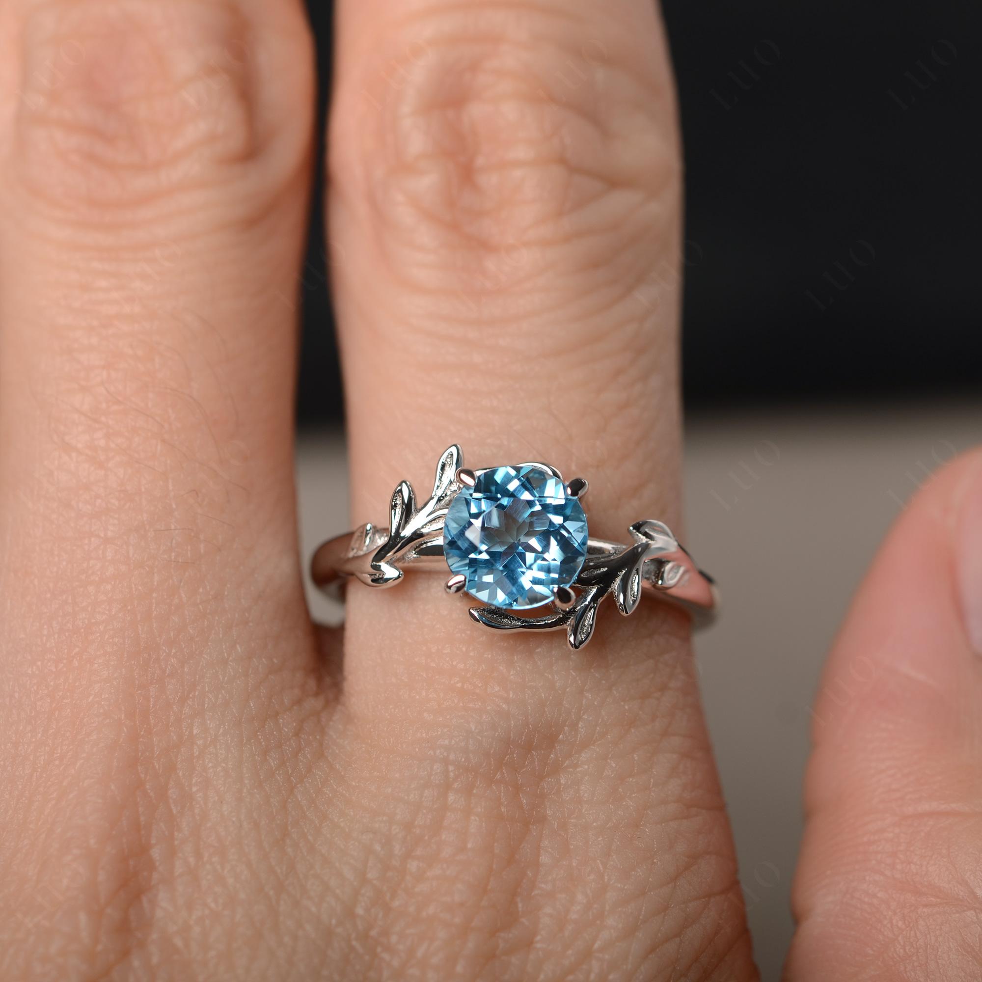 Swiss Blue Topaz Vine Ring - LUO Jewelry