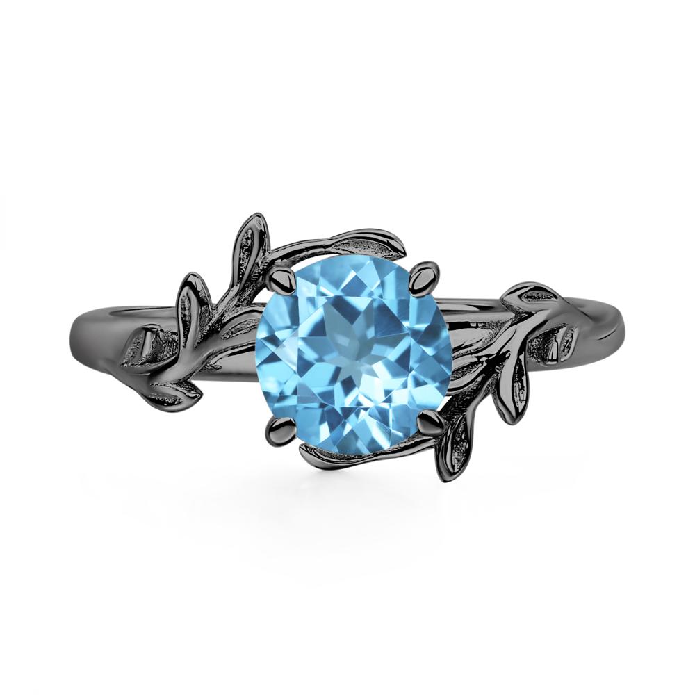 Swiss Blue Topaz Vine Ring - LUO Jewelry #metal_black finish sterling silver