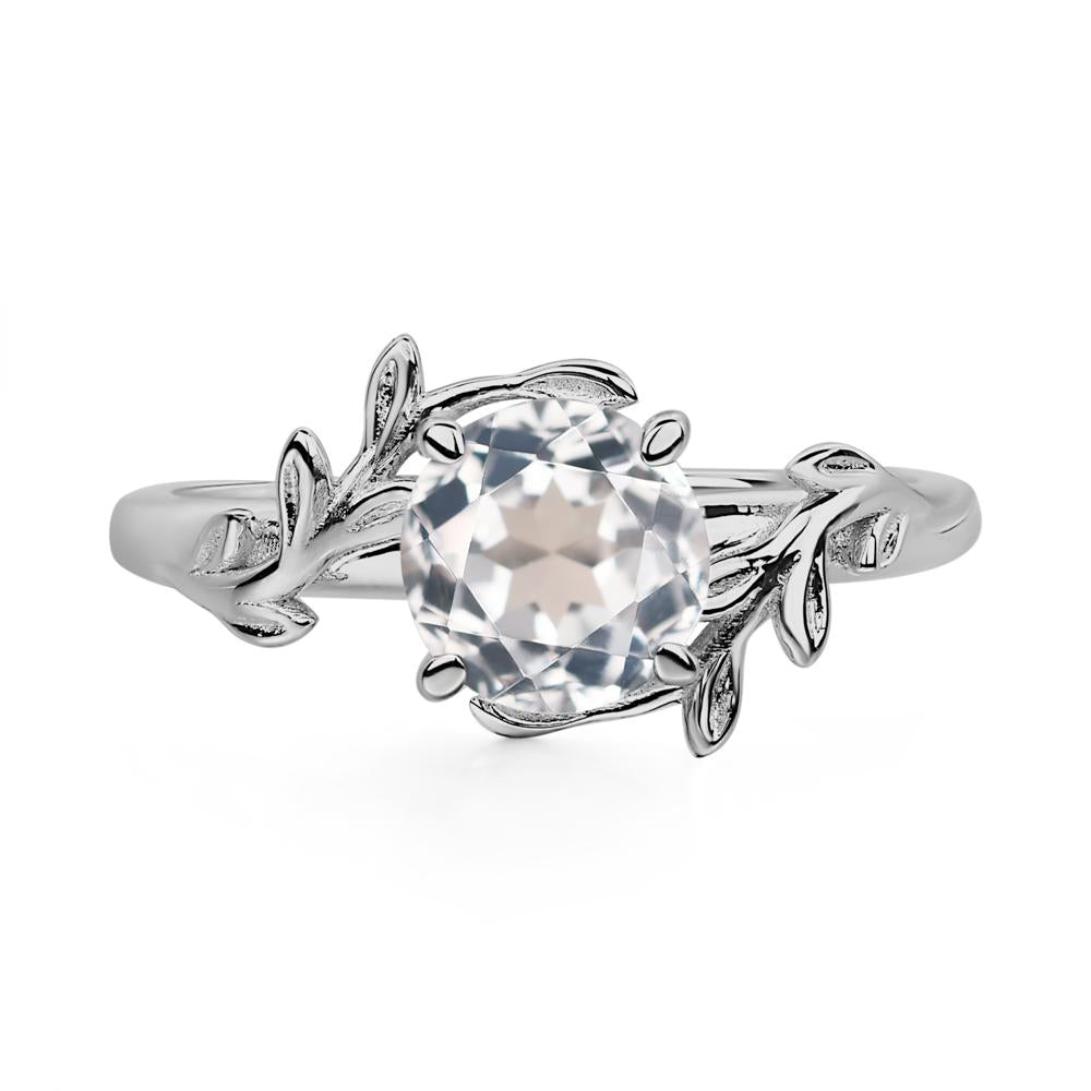 White Topaz Leaf and Vine Ring - LUO Jewelry #metal_platinum