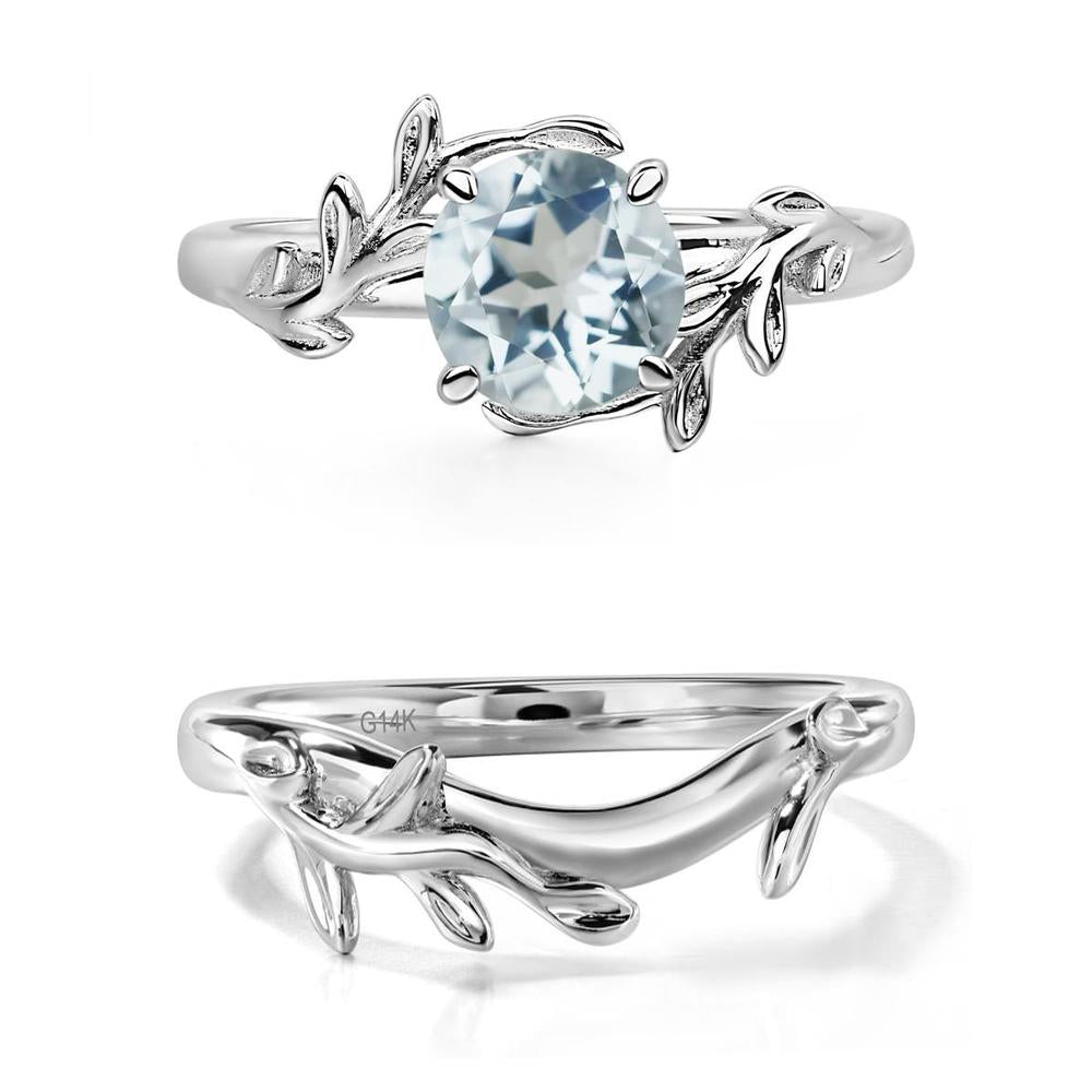 Aquamarine Leaf and Vine Ring - LUO Jewelry #metal_xxxxx