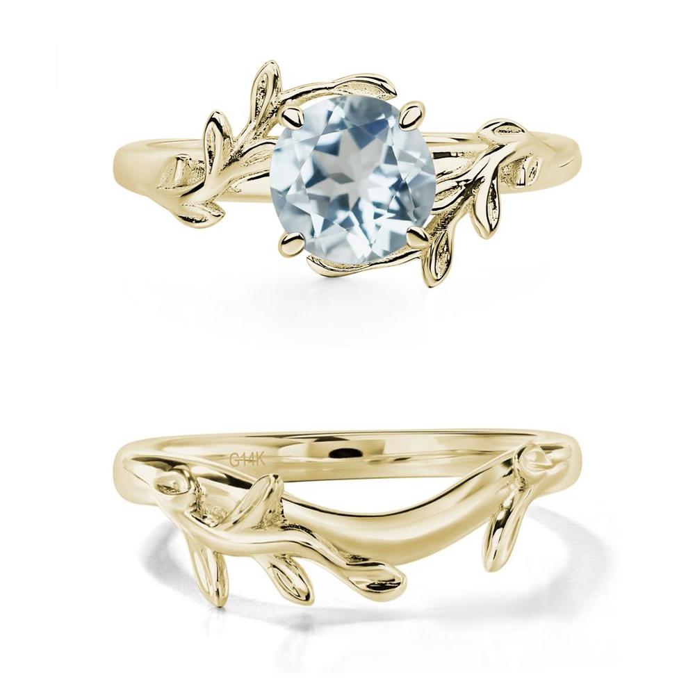 Aquamarine Leaf and Vine Ring - LUO Jewelry #metal_xxxxx