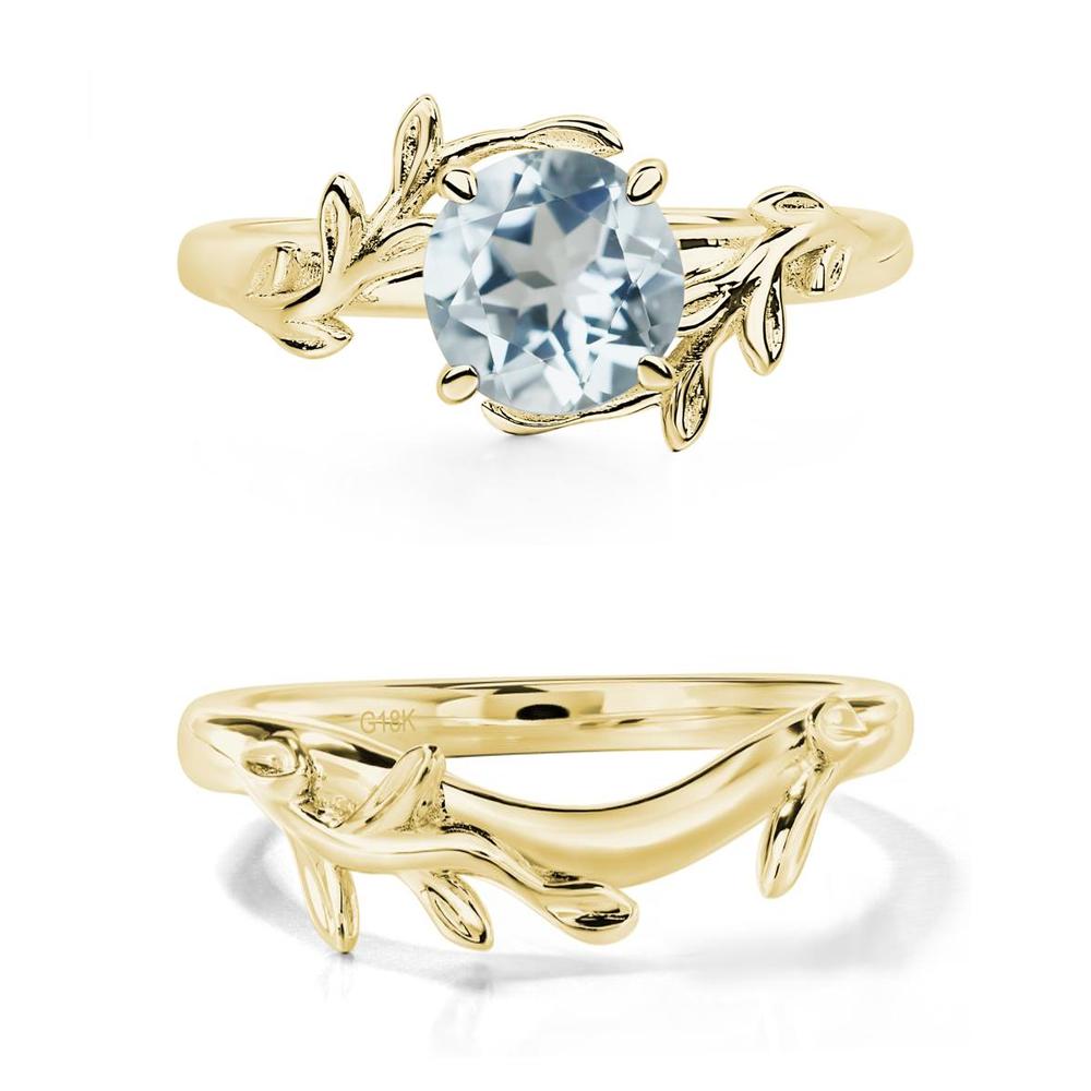 Aquamarine Leaf and Vine Ring - LUO Jewelry #metal_xxxxx