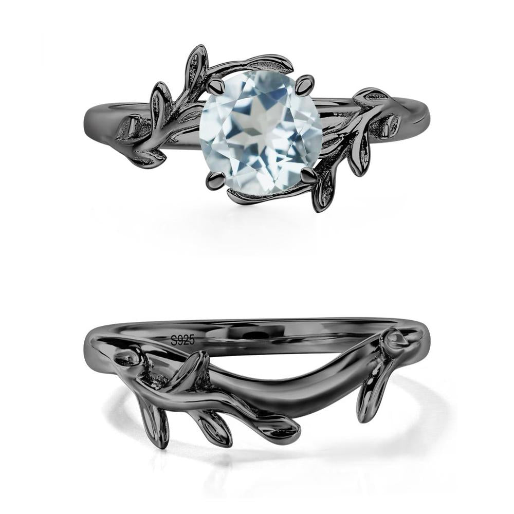 Aquamarine Leaf and Vine Ring - LUO Jewelry #metal_xxxxx