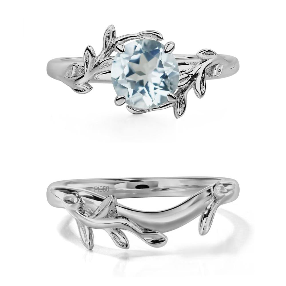 Aquamarine Leaf and Vine Ring - LUO Jewelry #metal_xxxxx
