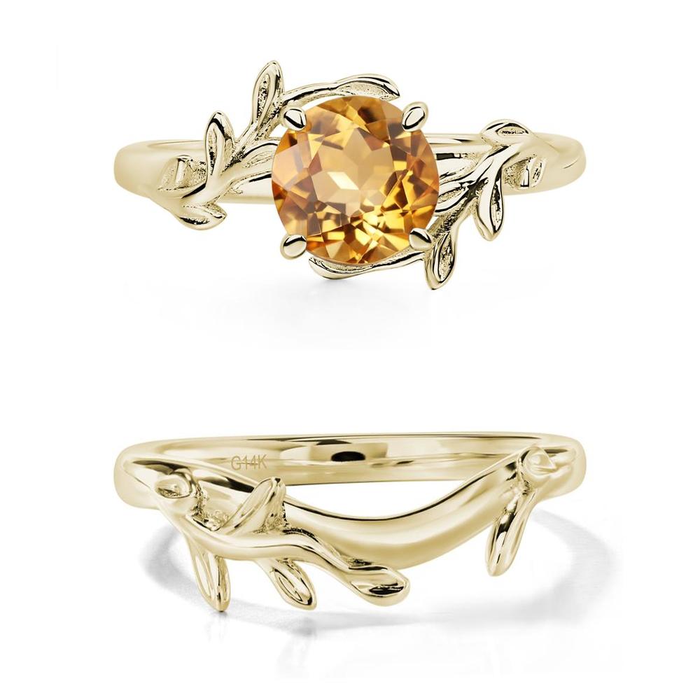 Citrine Leaf and Vine Ring - LUO Jewelry #metal_xxxxx