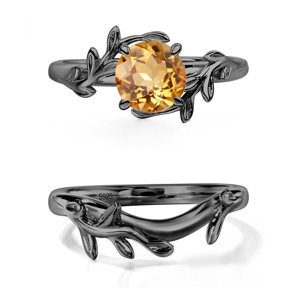 Citrine Leaf and Vine Ring - LUO Jewelry #metal_xxxxx