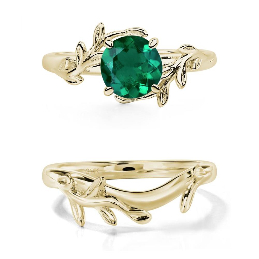 Emerald Vine Engagement Ring - LUO Jewelry #metal_xxxxx