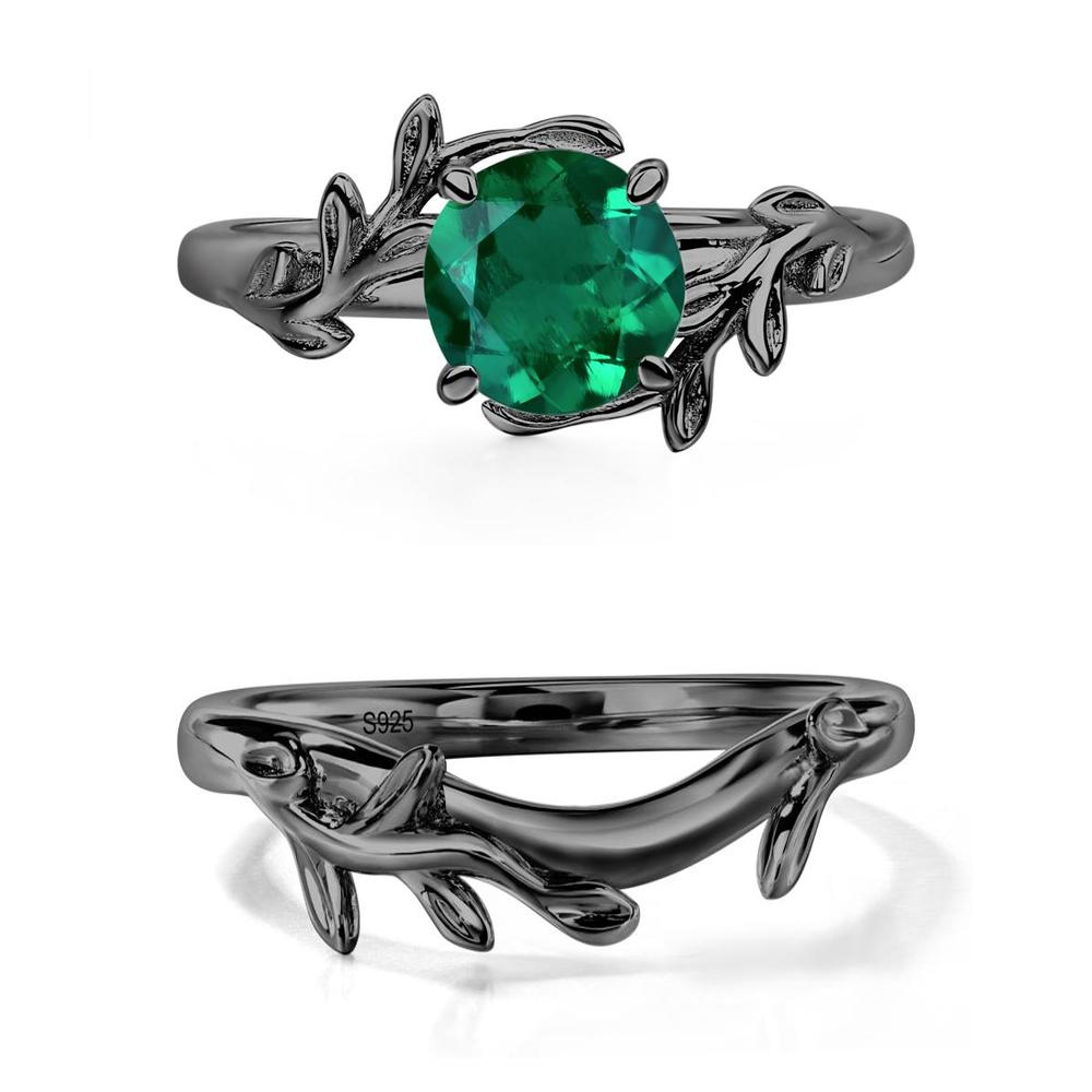 Emerald Vine Engagement Ring - LUO Jewelry #metal_xxxxx
