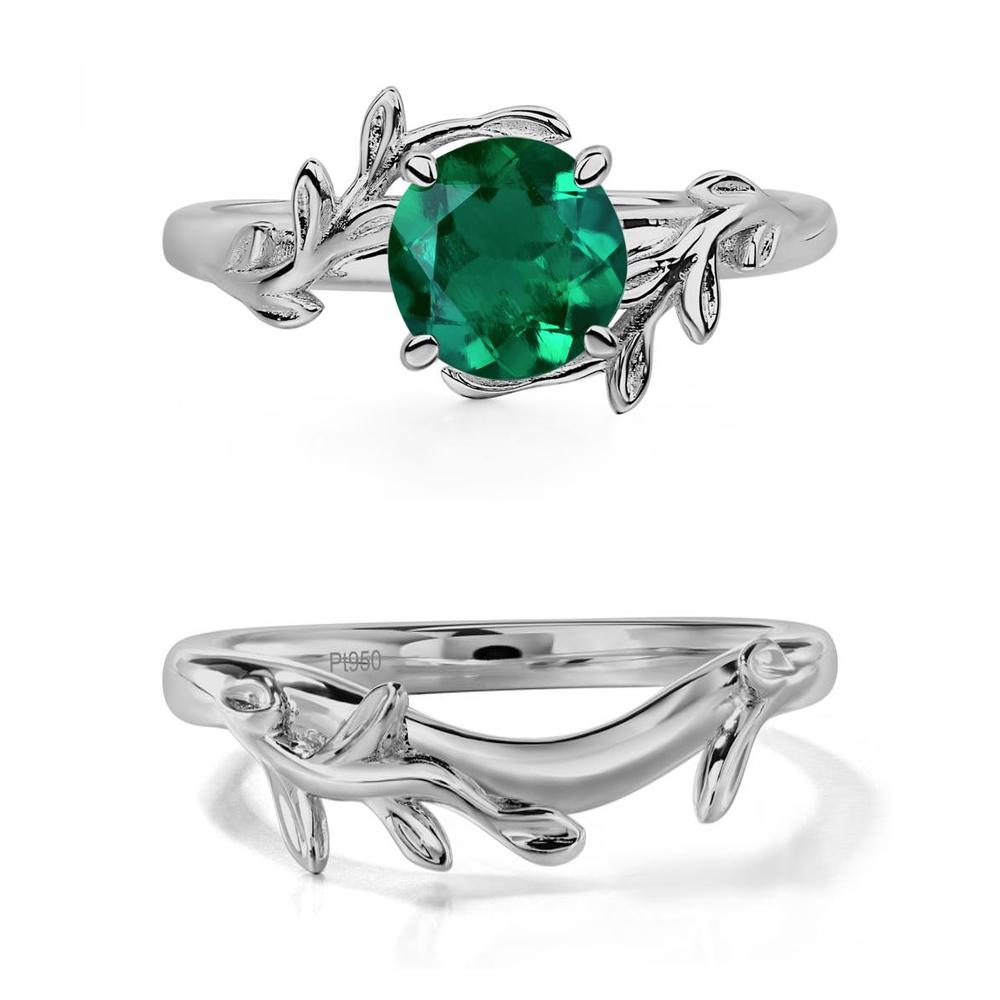 Emerald Vine Engagement Ring - LUO Jewelry #metal_xxxxx