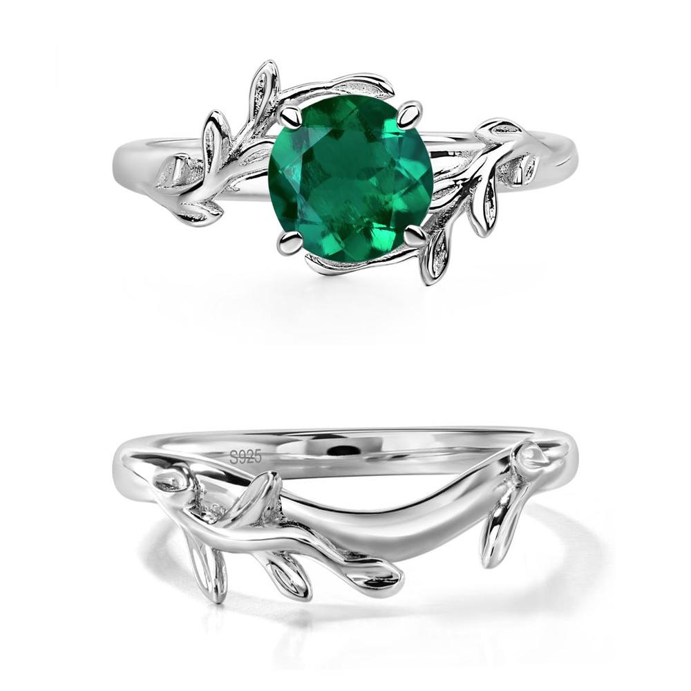 Emerald Vine Engagement Ring - LUO Jewelry #metal_xxxxx