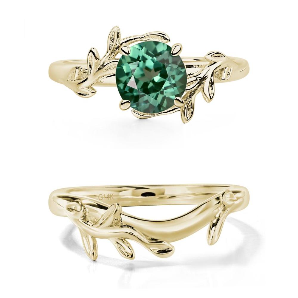 Green Sapphire Vine Engagement Ring - LUO Jewelry #metal_xxxxx