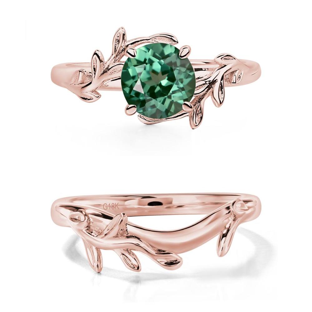 Green Sapphire Vine Engagement Ring - LUO Jewelry #metal_xxxxx