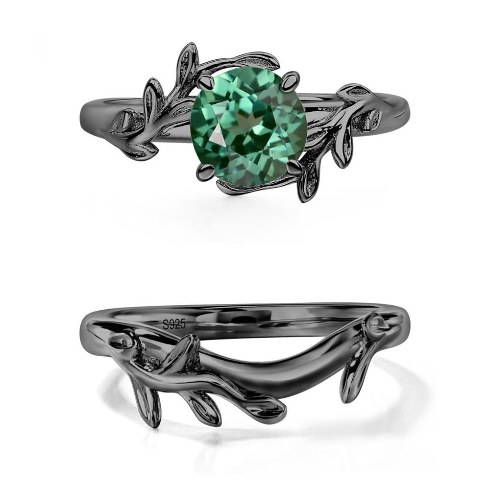 Green Sapphire Vine Engagement Ring - LUO Jewelry #metal_xxxxx