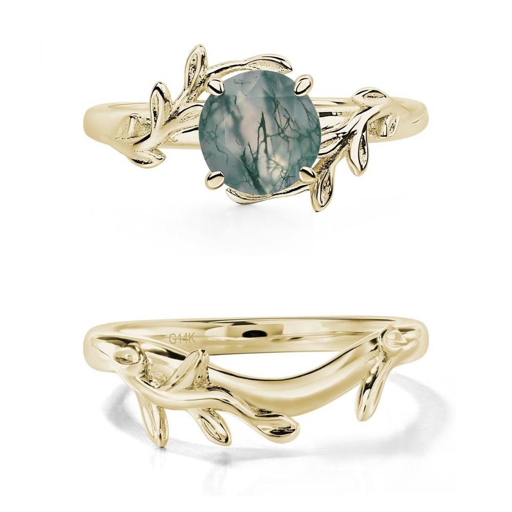Moss Agate Vine Engagement Ring - LUO Jewelry #metal_xxxxx