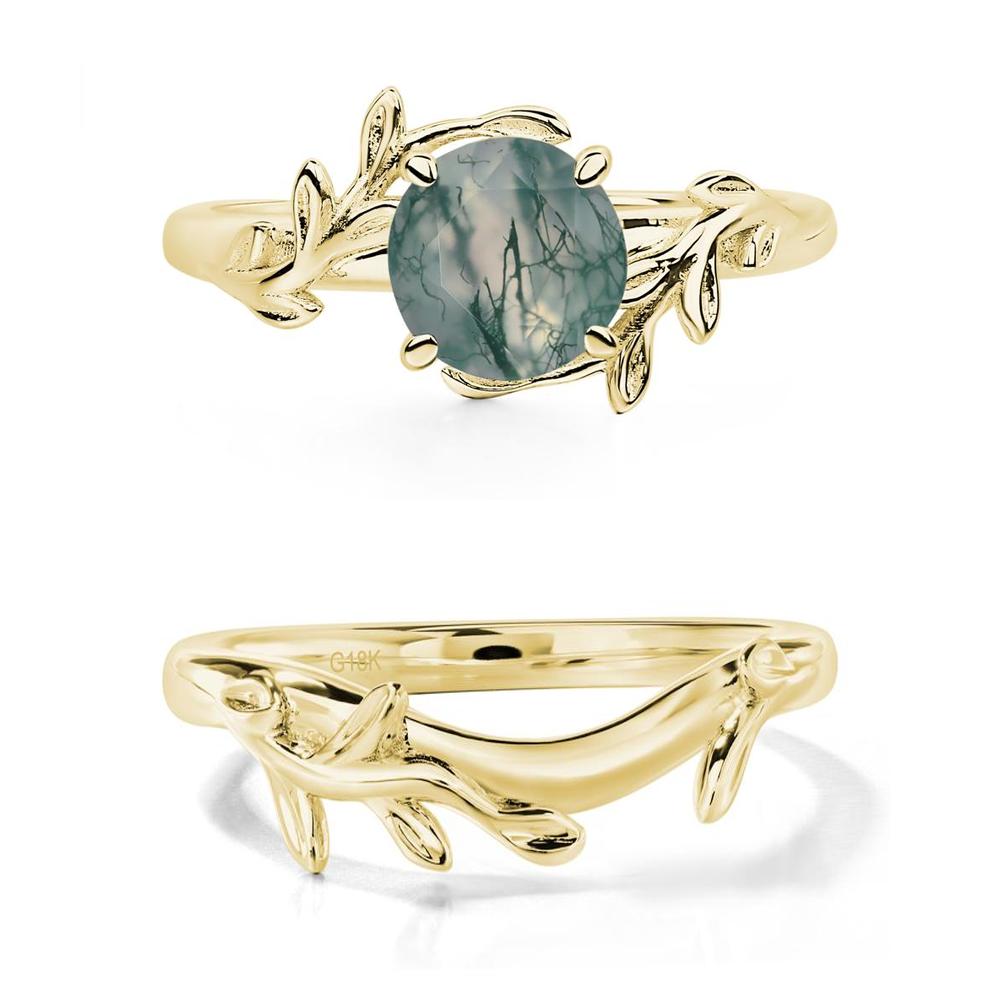 Moss Agate Vine Engagement Ring - LUO Jewelry #metal_xxxxx