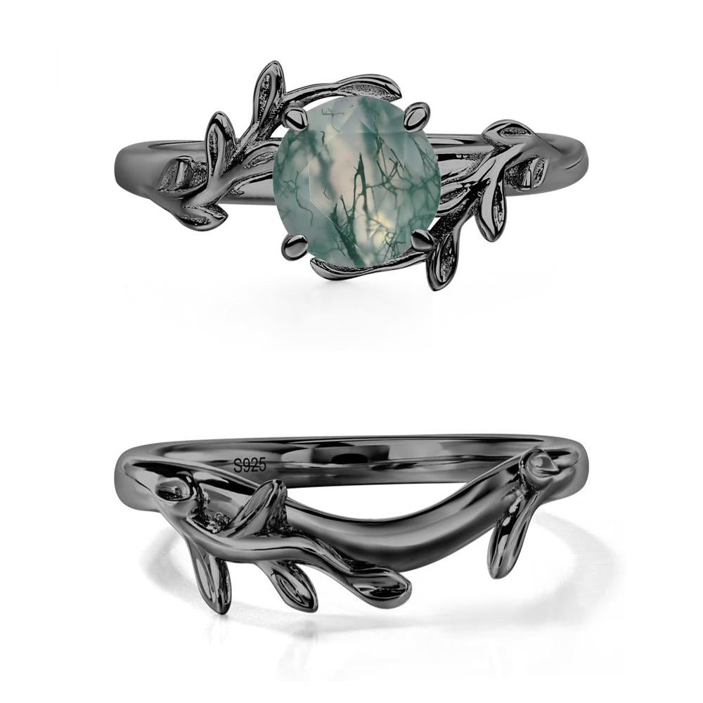 Moss Agate Vine Engagement Ring - LUO Jewelry #metal_xxxxx