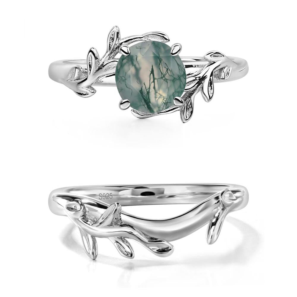 Moss Agate Vine Engagement Ring - LUO Jewelry #metal_xxxxx