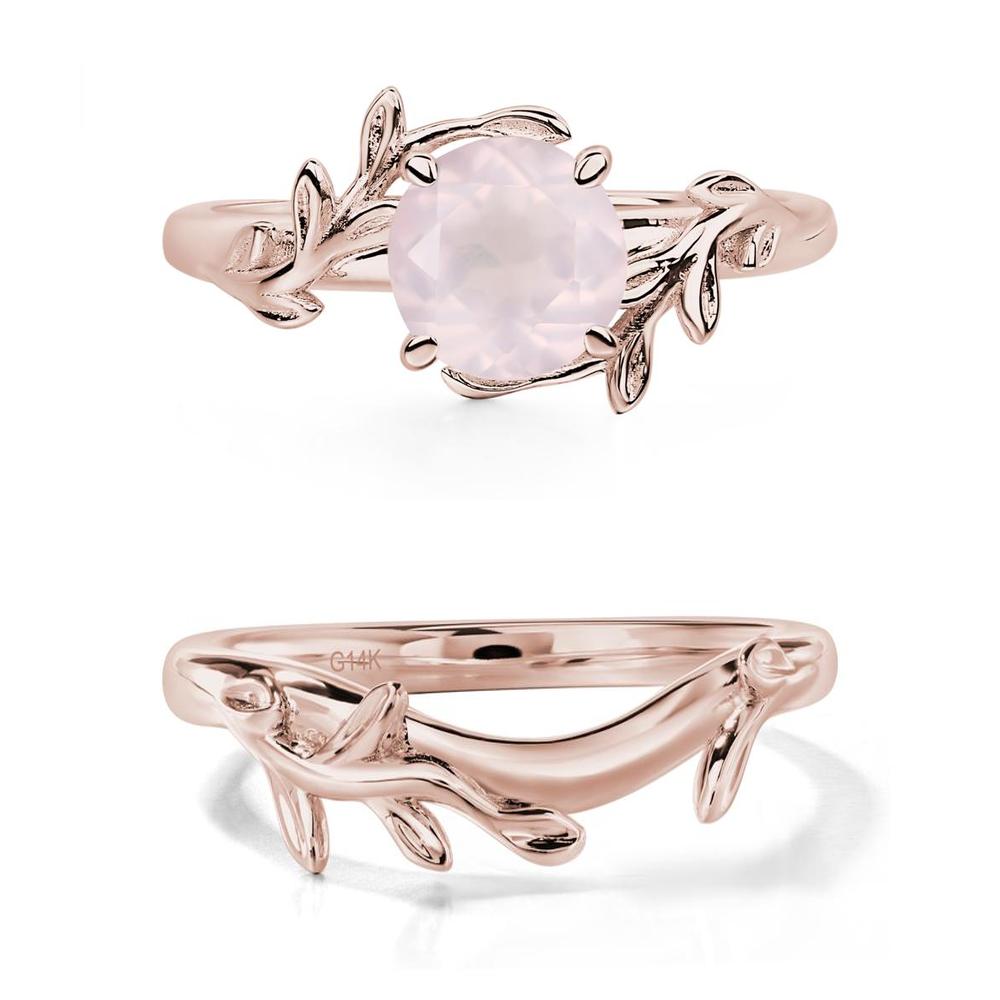 Rose Quartz Leaf and Vine Ring - LUO Jewelry #metal_xxxxx