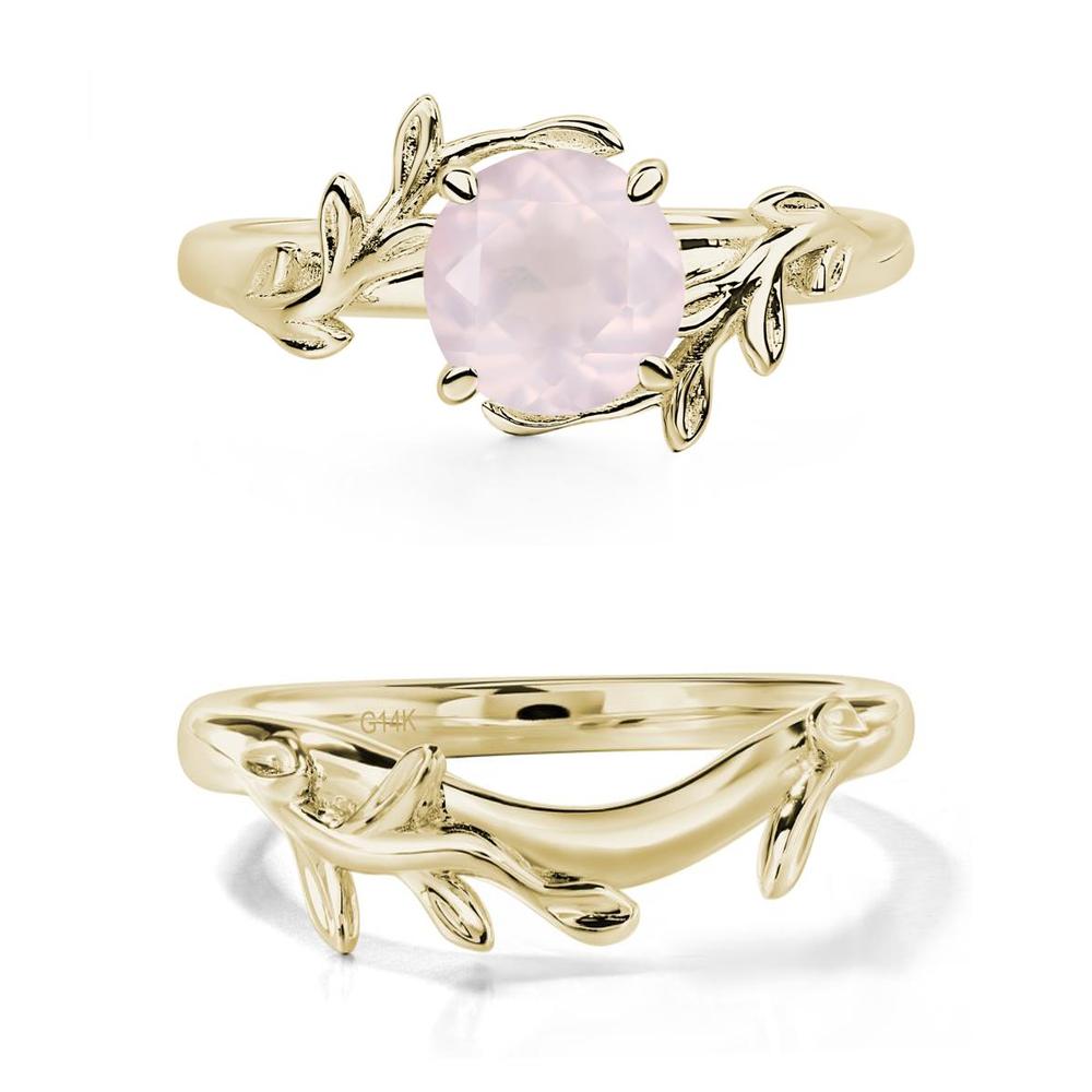 Rose Quartz Leaf and Vine Ring - LUO Jewelry #metal_xxxxx