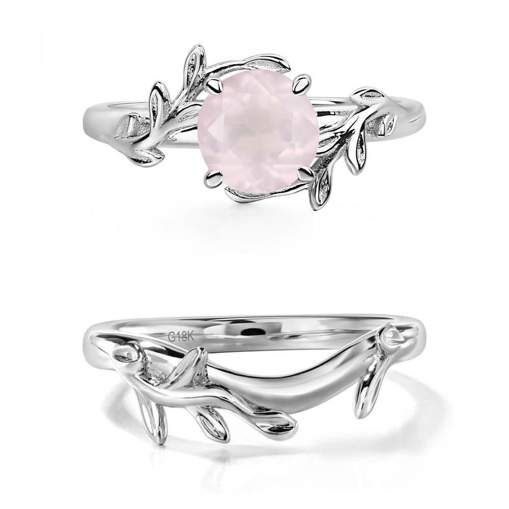Rose Quartz Leaf and Vine Ring - LUO Jewelry #metal_xxxxx