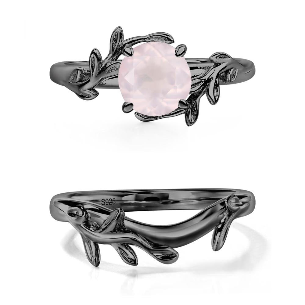 Rose Quartz Leaf and Vine Ring - LUO Jewelry #metal_xxxxx