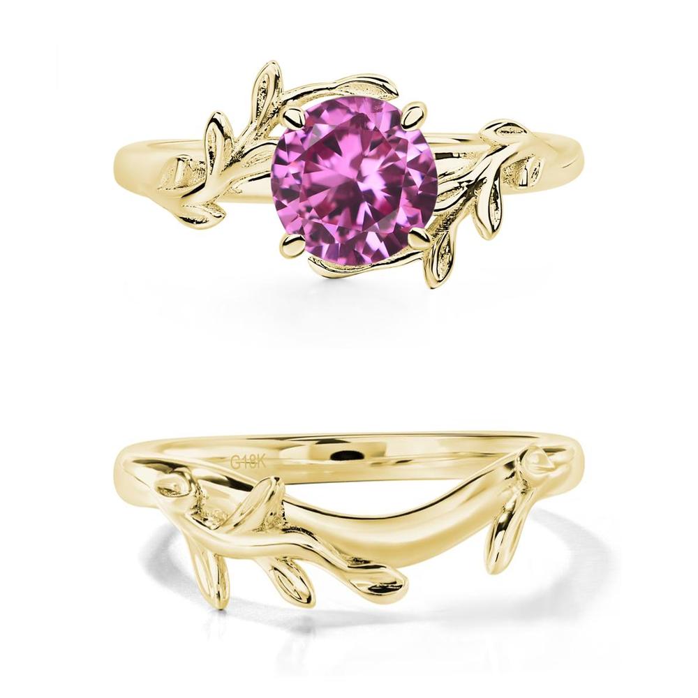 Pink Sapphire Vine Engagement Ring - LUO Jewelry #metal_xxxxx