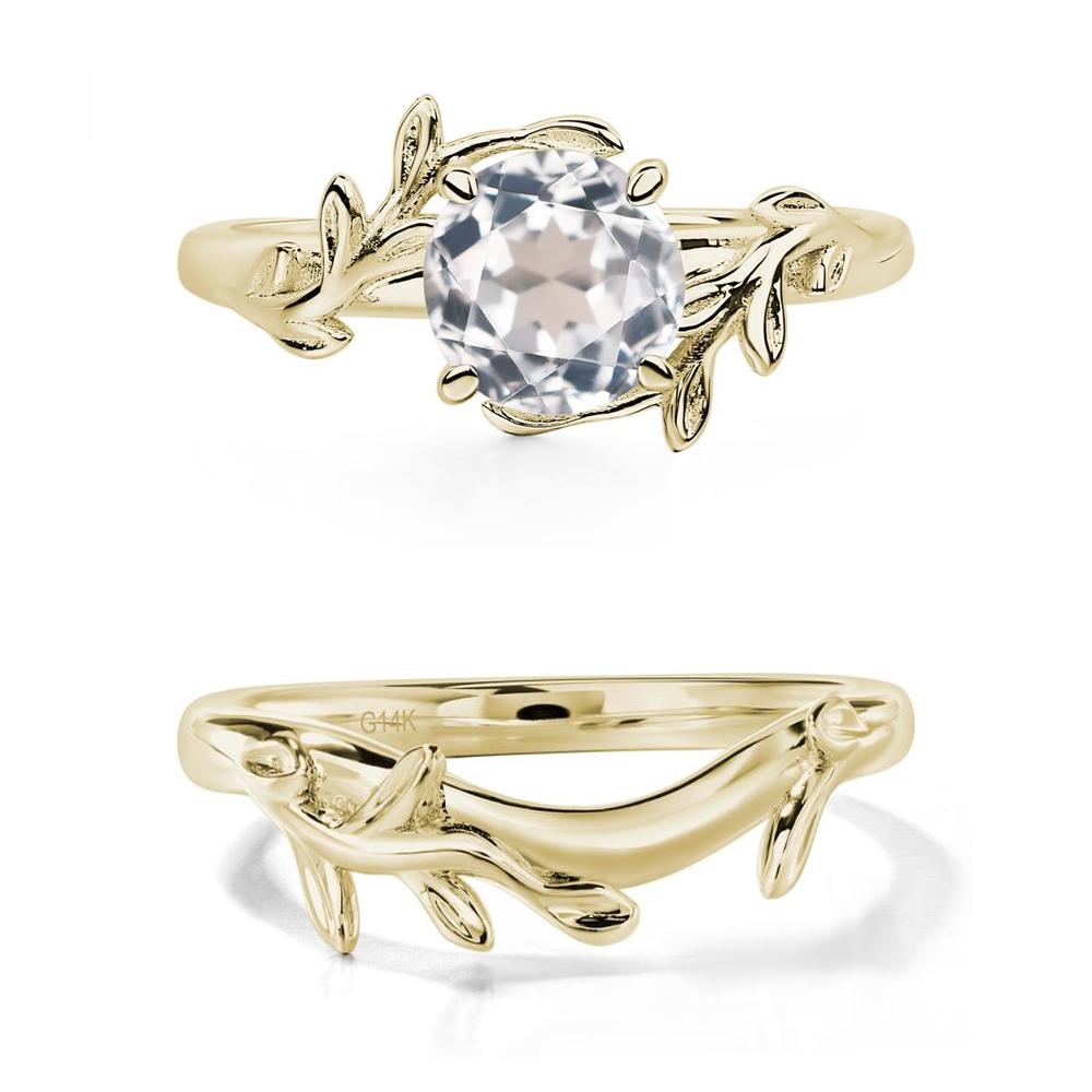 White Topaz Leaf and Vine Ring - LUO Jewelry #metal_xxxxx