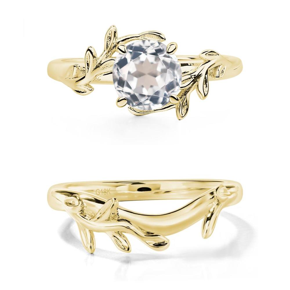 White Topaz Leaf and Vine Ring - LUO Jewelry #metal_xxxxx