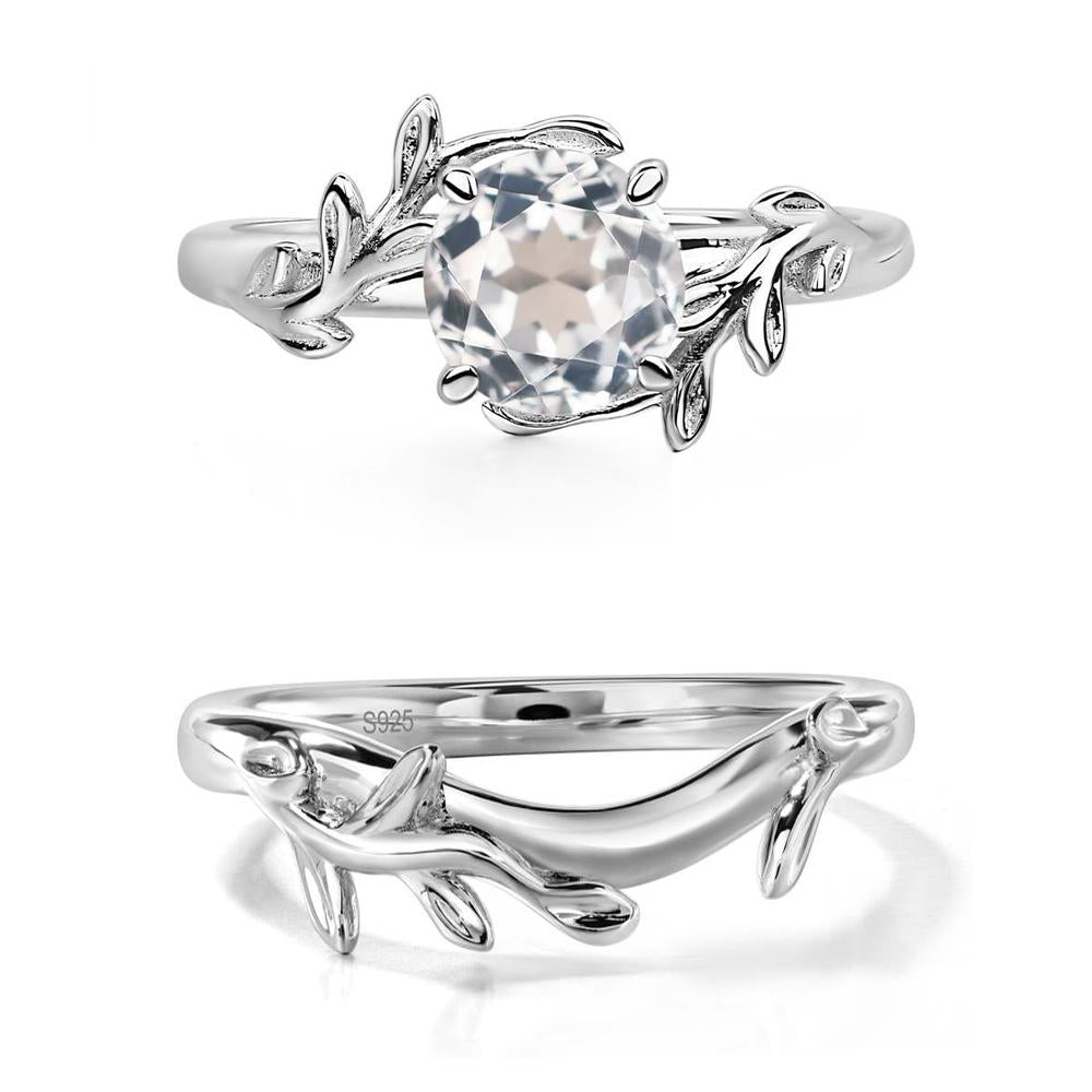 White Topaz Leaf and Vine Ring - LUO Jewelry #metal_xxxxx