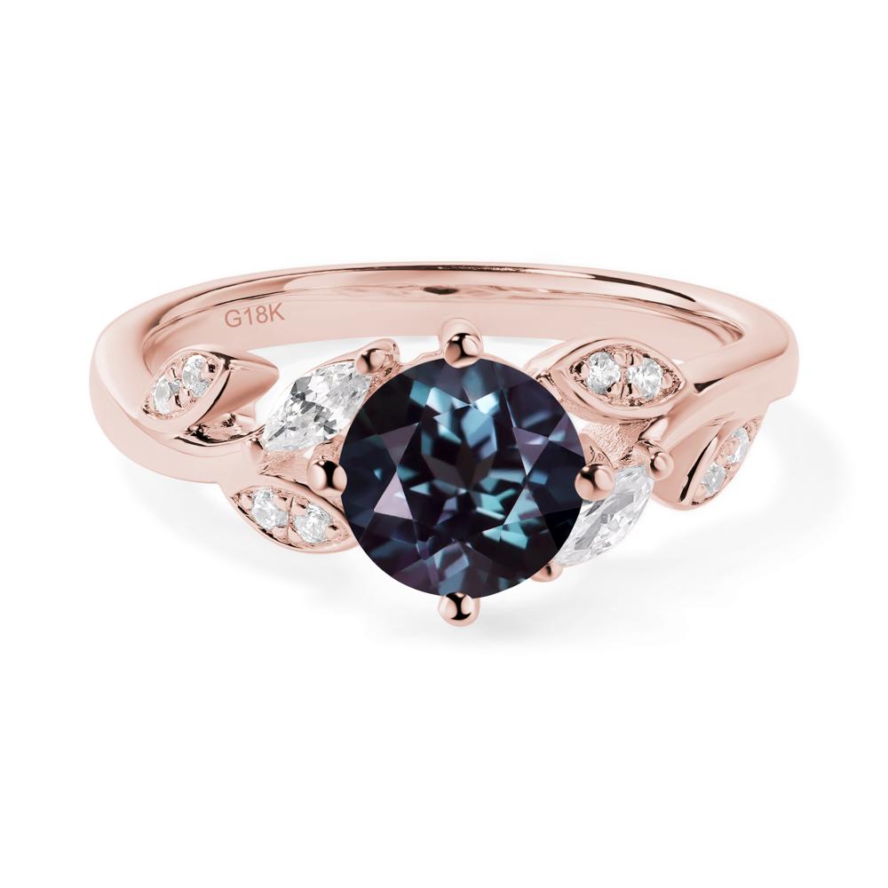 Vine Leaf Alexandrite Engagement Ring - LUO Jewelry #metal_18k rose gold