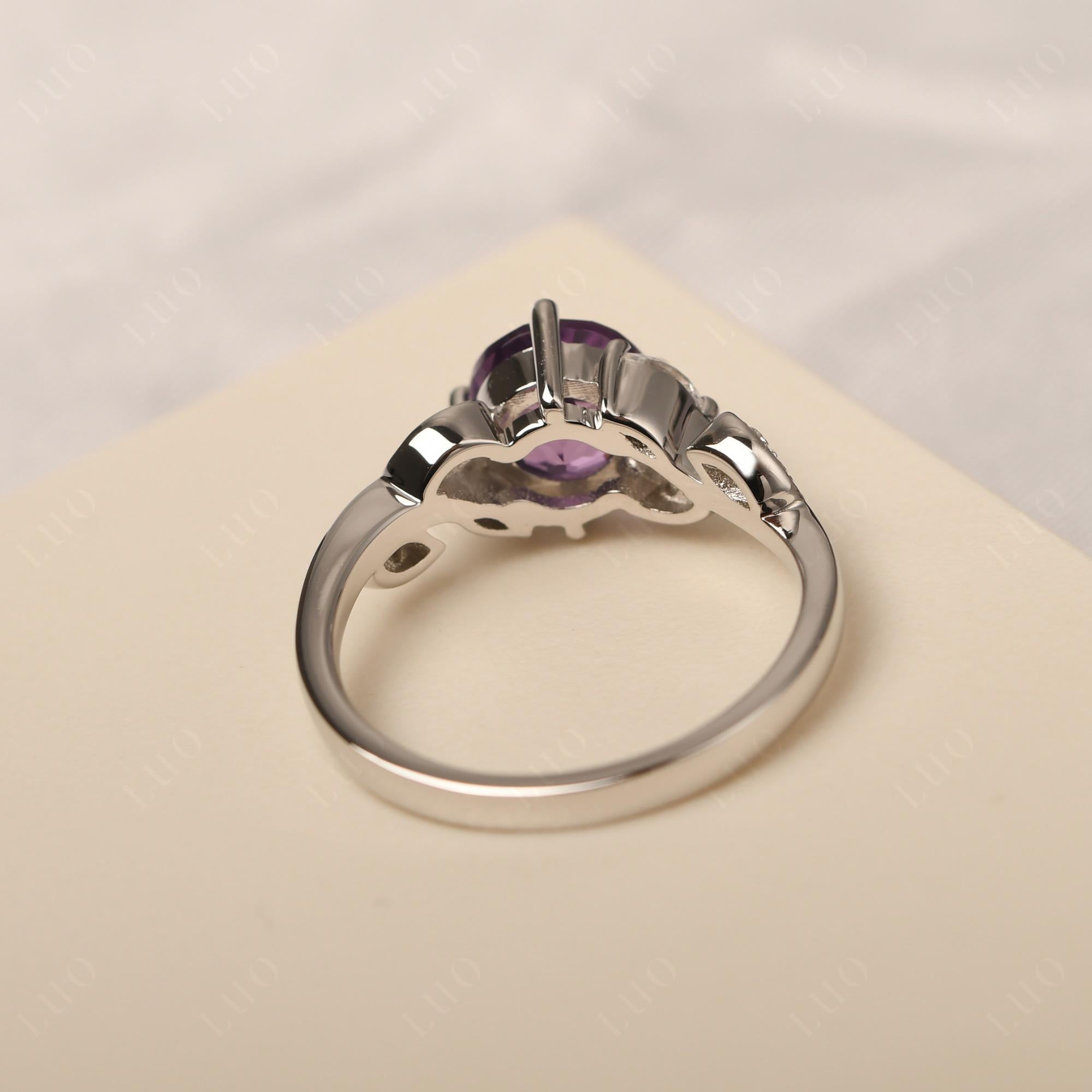 Vine Leaf Amethyst Engagement Ring - LUO Jewelry