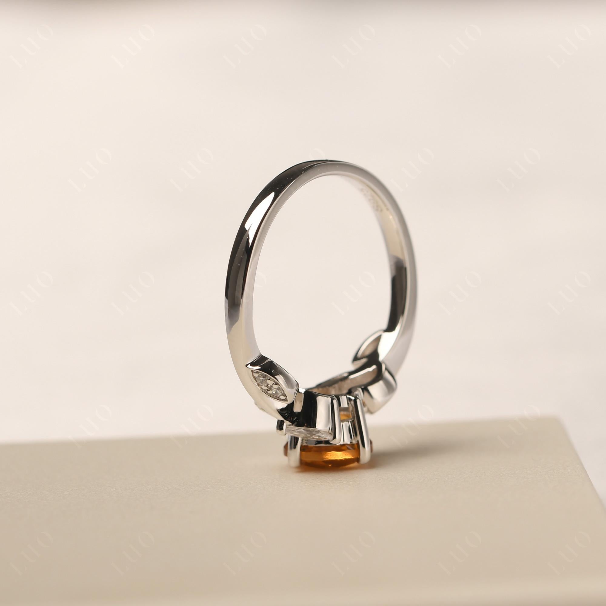 Vine Leaf Citrine Engagement Ring - LUO Jewelry
