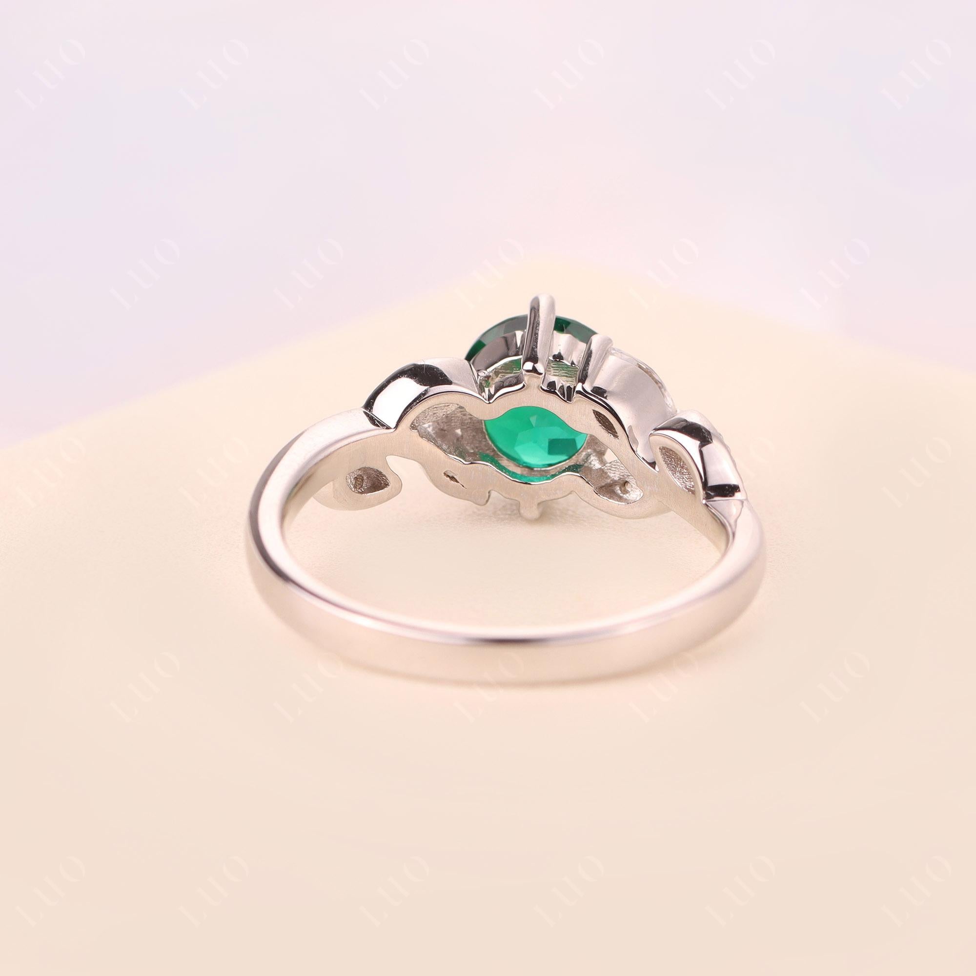 Vine Leaf Emerald Engagement Ring - LUO Jewelry