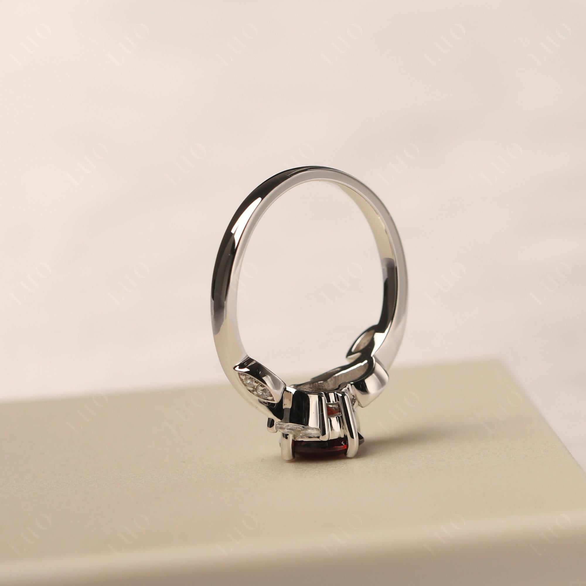 Vine Leaf Garnet Engagement Ring - LUO Jewelry