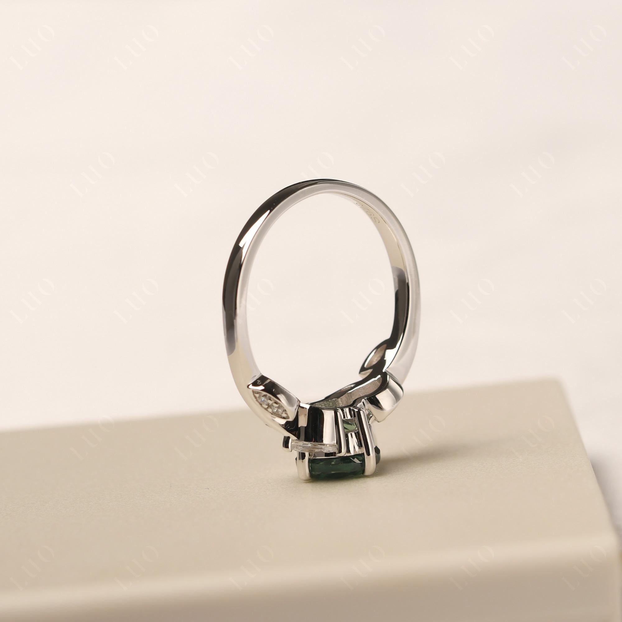 Vine Leaf Green Sapphire Engagement Ring - LUO Jewelry