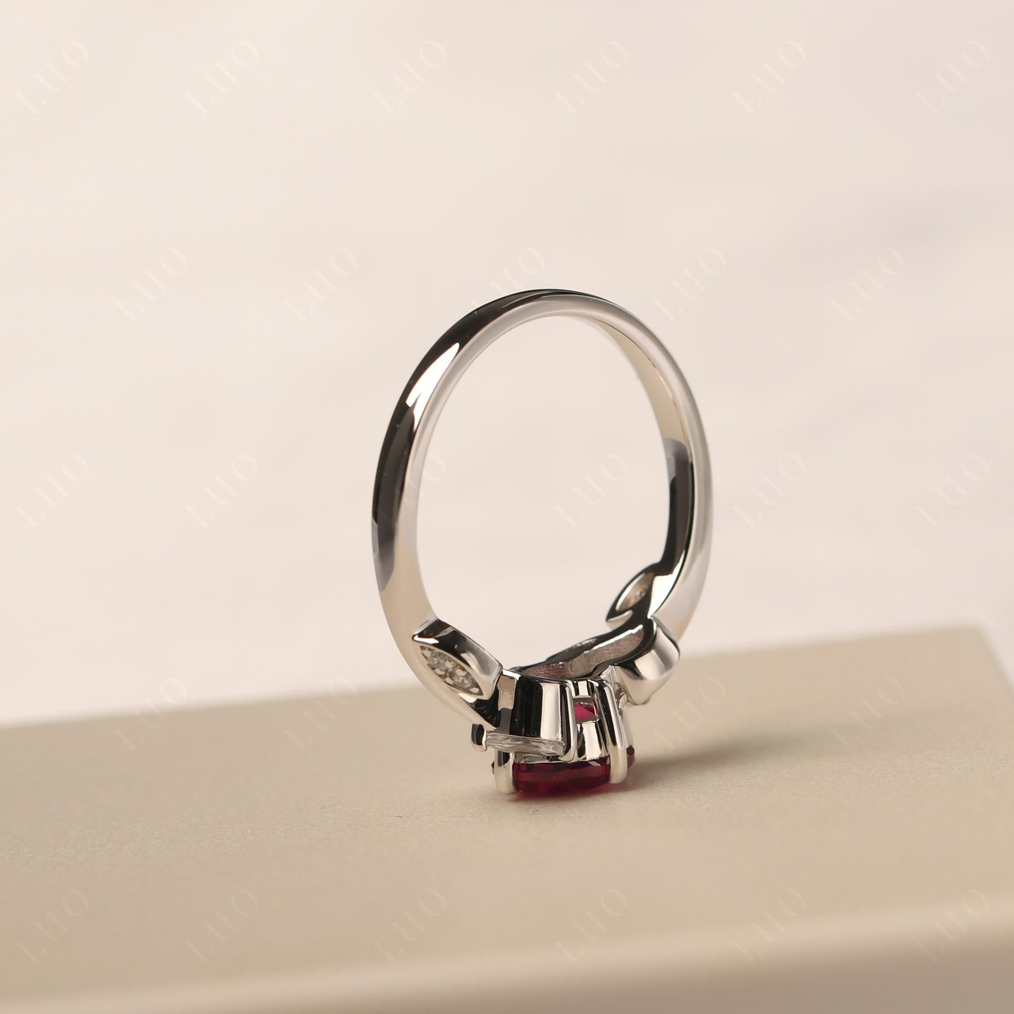 Vine Leaf Ruby Engagement Ring - LUO Jewelry